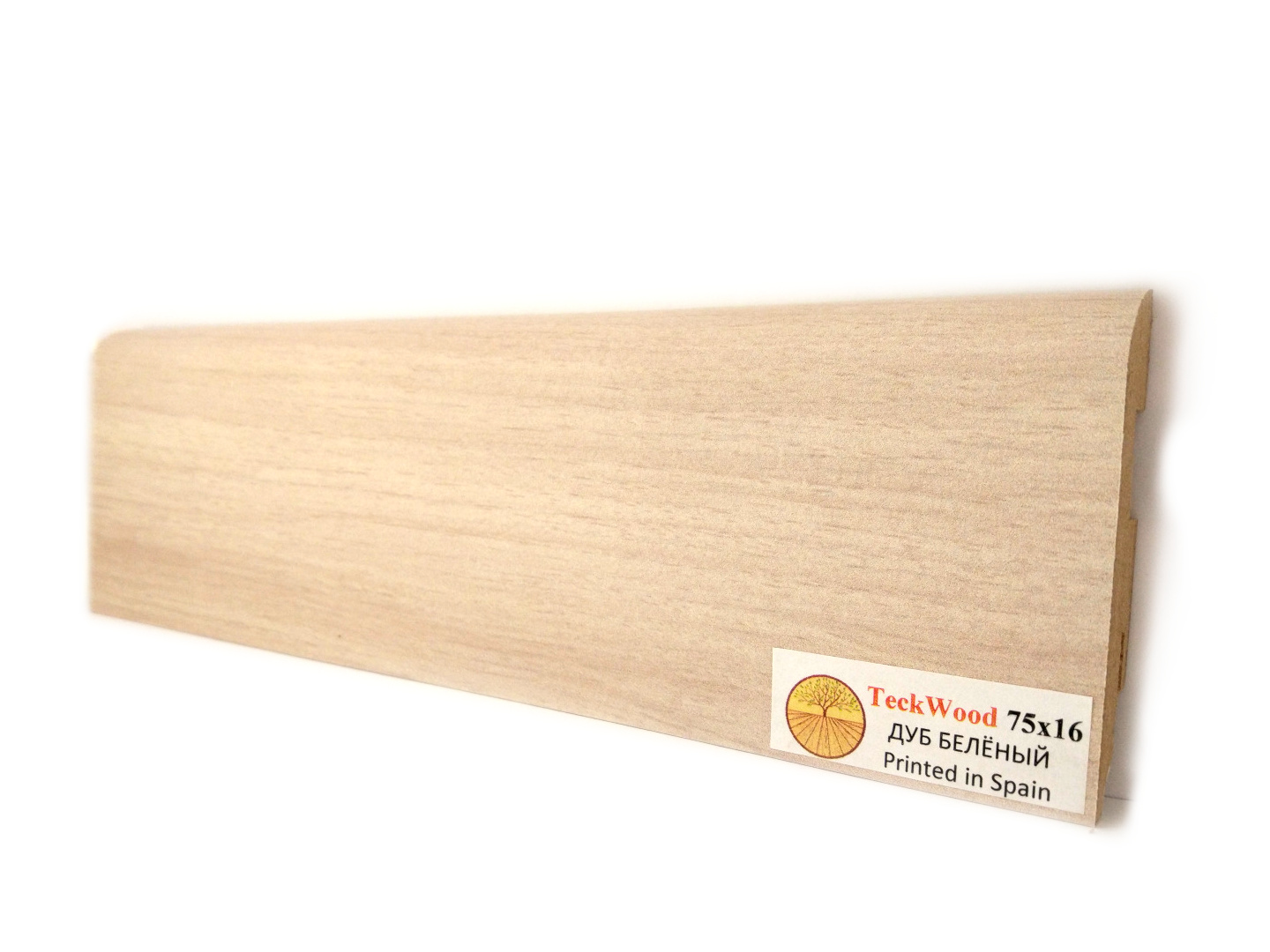 Плинтус МДФ ламинированный TeckWood Дуб Беленый 2150×75×16